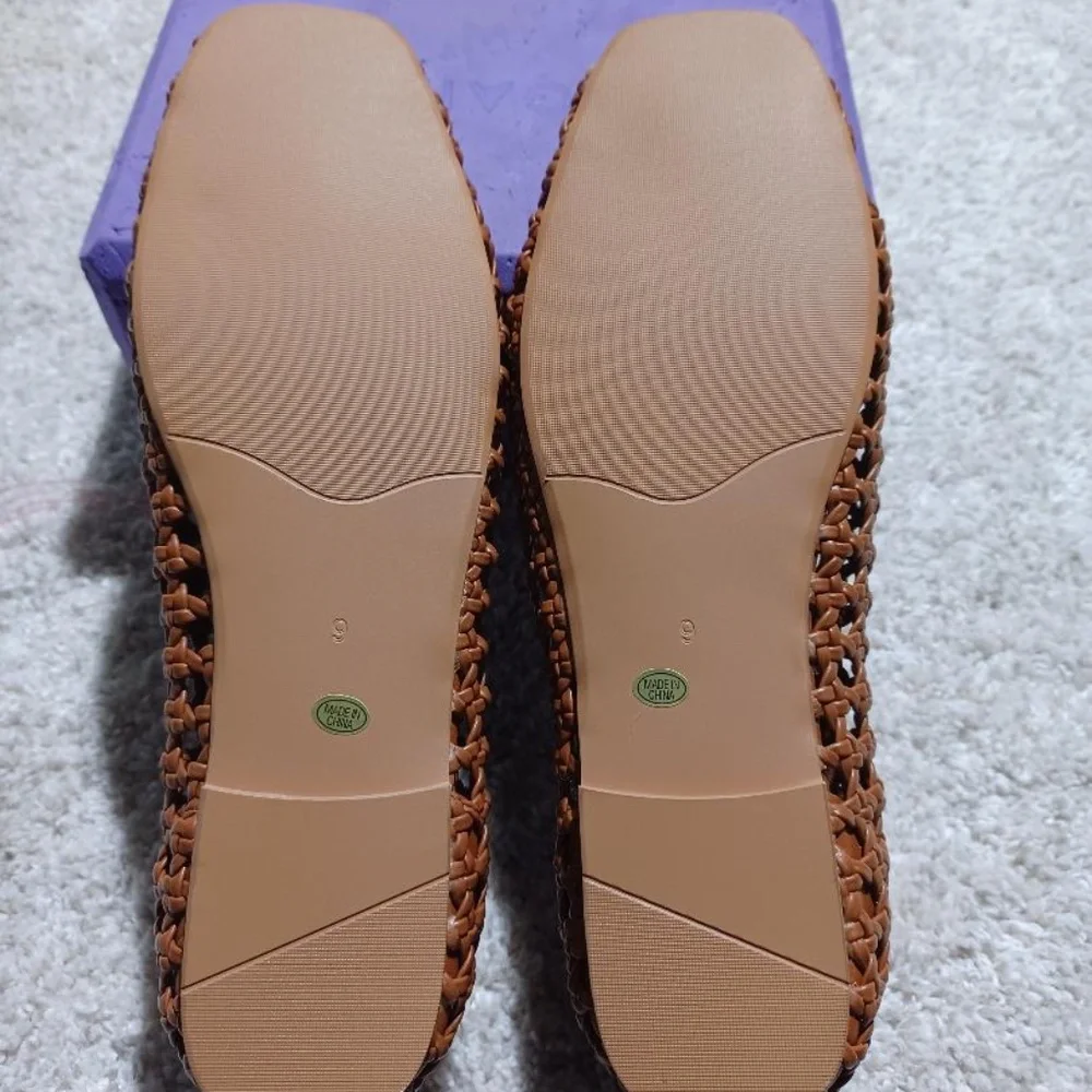 MICIFA NEW Brown Woven 'Mary Jane' Flats - Picture 6 of 8